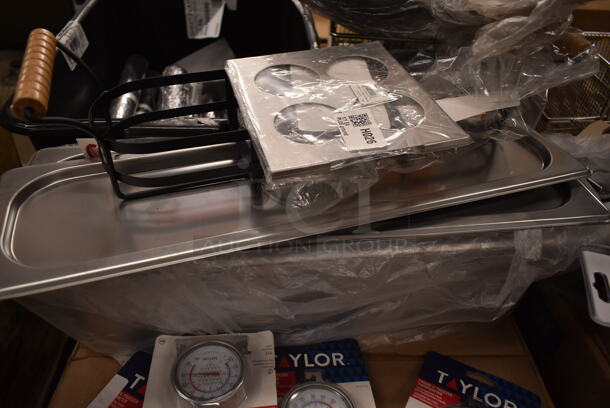 PALLET LOT of 62 BRAND NEW Boxes Including 500CFT Lavex White C-Fold Standard Weight Towel - 2400/Case, 500MFT Lavex Natural Brown Kraft M-Fold (Multifold) Towel - 4000/Case, 577756M1SD 546 Piece First Aid Kit Cabinet, 35347039 8" Curved Breaking Knife with Wood Handle, 4067000990 Antunes 7000990 Platen Sheet for VCT-2 - 10/Pack, Metal Fry Baskets, 433NHTBIO EcoChoice 1/6 Standard Size Biodegradable Standard-Duty Plastic T-Shirt Bag - 500/Case 62 Times Your Bid! - Image 6 of 12