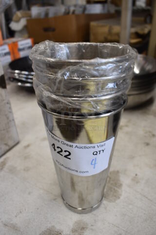 4 BRAND NEW IN BOX! Stainless Steel Mixing Cups. 4x4x7. 4 Times Your Bid!