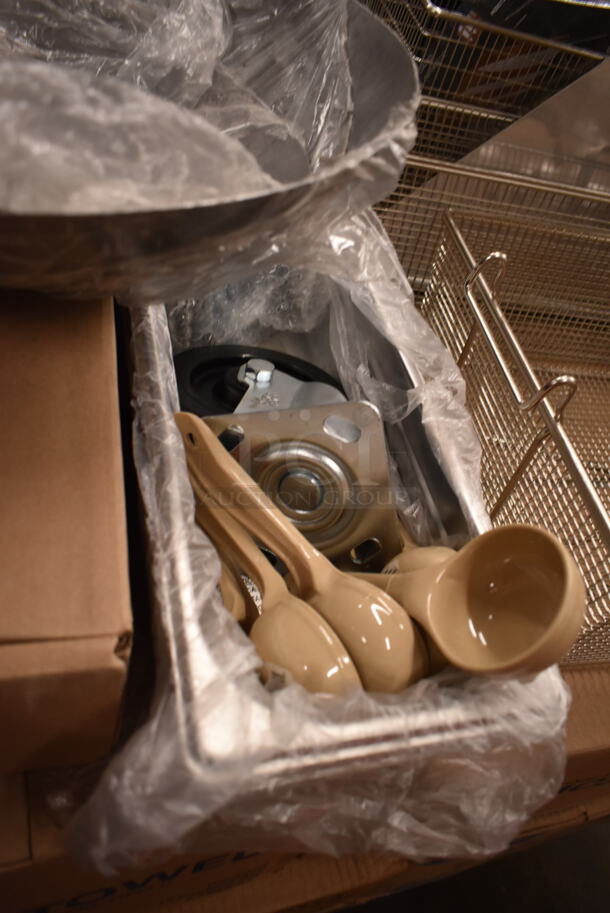 PALLET LOT of 62 BRAND NEW Boxes Including 500CFT Lavex White C-Fold Standard Weight Towel - 2400/Case, 500MFT Lavex Natural Brown Kraft M-Fold (Multifold) Towel - 4000/Case, 577756M1SD 546 Piece First Aid Kit Cabinet, 35347039 8" Curved Breaking Knife with Wood Handle, 4067000990 Antunes 7000990 Platen Sheet for VCT-2 - 10/Pack, Metal Fry Baskets, 433NHTBIO EcoChoice 1/6 Standard Size Biodegradable Standard-Duty Plastic T-Shirt Bag - 500/Case 62 Times Your Bid! - Image 10 of 12