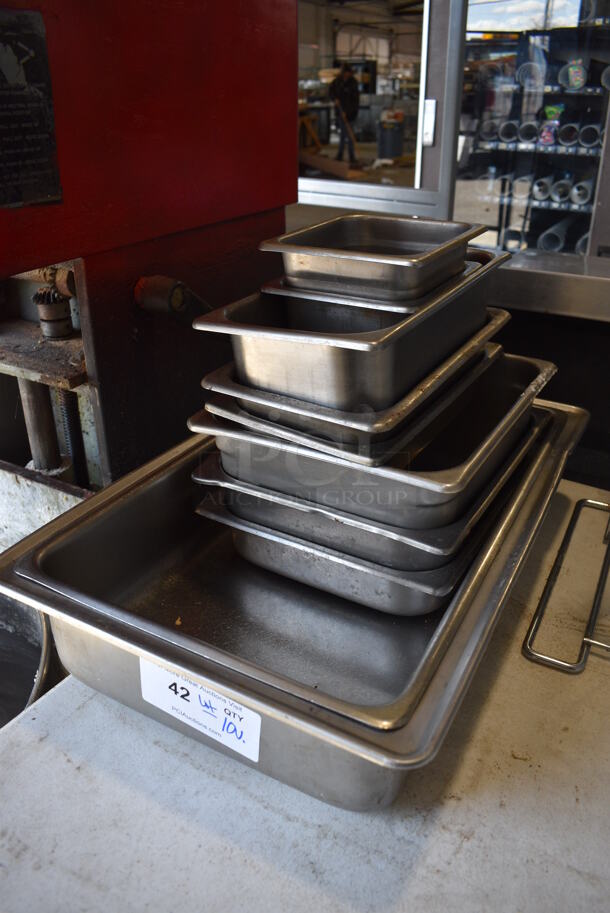 ALL ONE MONEY! Lot of Various Stainless Steel Drop In Bins Including Full Size!  - Image 2 of 5