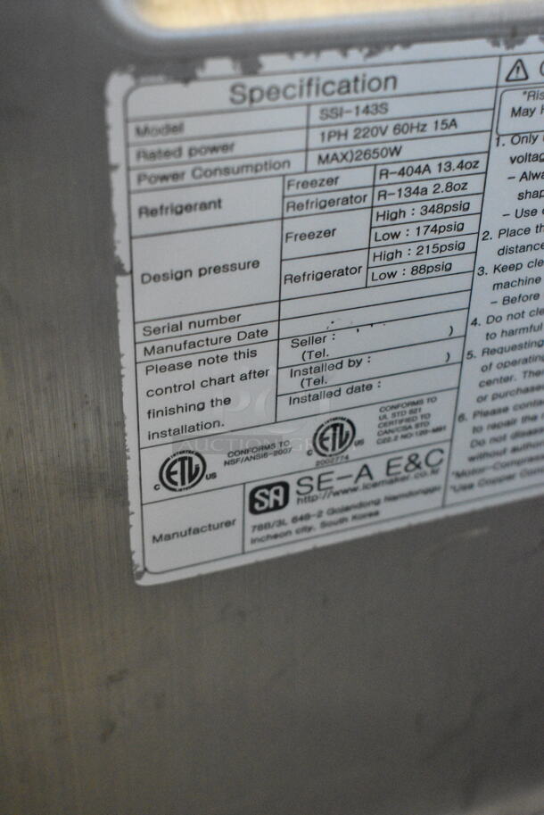 Wellspring Model SSI-143S Stainless Steel Commercial Floor Style Air Cooled 2 Flavor w/ Twist Soft Serve Ice Cream Machine on Commercial Casters. 220 Volts, 1 Phase.  - Image 7 of 7