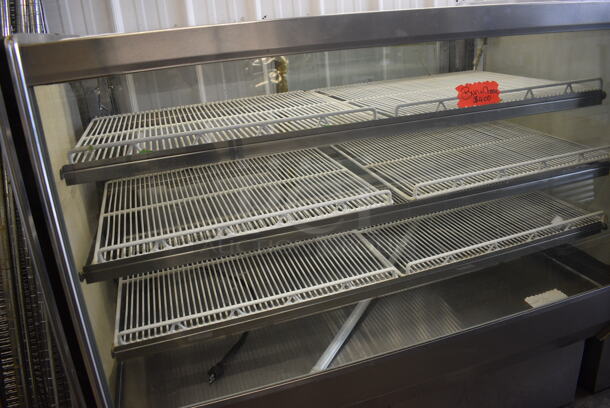 Stainless Steel Commercial Floor Style Deli Display Case Merchandiser w/ Poly Coated Racks. 115 Volts, 1 Phase. 57x35x56. Tested and Working! - Image 4 of 4