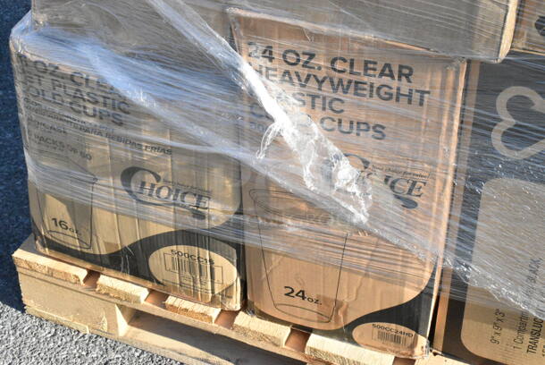 35 BRAND NEW Boxes Including 3 Box 5001BNAP Choice 1-Ply White Beverage / Cocktail Napkin - 4000/Case, 347TCL12 Choice 12 oz. Clear Disposable Plastic Tumbler - 500/Case, 795PTOKFT3 Choice Kraft Microwavable Folded Paper #3 Take-Out Container 7 3/4" x 5 1/2" x 2 1/2" - 200/Case, 50010DWALLWH Choice 10 oz. White Smooth Double Wall Paper Hot Cup, 395RP09 EcoChoice No PFAS Added Bamboo / Bagasse Blend 9" Plate - 500/Case, SN200-3L Genpak SN200-BK 9" x 9" x 3" Black Hinged Lid Foam Container - 200/Case, 2 Box 394365M Noble Products Powder-Free Disposable Clear Vinyl Gloves for Foodservice - Medium - 1000/Case, 795PTOWHT1 Choice White Microwavable Folded Paper #1 Take-Out Container 4 3/8" x 3 1/2" x 2 1/2" - 450/Case, 500TO993 Choice 9" x 9" x 3" Microwavable 1-Compartment Black / Clear Plastic Hinged Container - 100/Case, 5004C Choice 4 oz. Coffee Print Poly Paper Hot Cup - 1000/Case, 2 Box 129MCR24B Choice 24 oz. Black Round Microwavable Heavy Weight Container with Lid 7 1/4" - 150/Case, 347TCL12 Choice 12 oz. Clear Disposable Plastic Tumbler - 500/Case. 35 Times Your Bid!  - Image 12 of 12