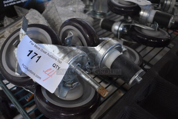 ALL ONE MONEY! Lot of 4 Commercial Casters. 5x3x8. - Image 2 of 4