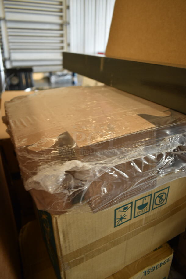 PALLET LOT of 34 BRAND NEW Boxes Including 2 Box 129MCR24B Choice 24 oz. Black Round Microwavable Heavy Weight Container with Lid 7 1/4" - 150/Case, Banquet Roll 40'x300', 3 Box 347RPBD10WHS Visions 10" White Plastic Plate with Silver Bands - 120/Case, 500TSCOVER Lavex Half Fold Paper Toilet Seat Cover - 5000/Case, 394385L Noble Products White Powder-Free Disposable Latex Gloves for Foodservice - Large - 1000/Case, 395TO991 EcoChoice 9" x 9" x 3" Compostable Sugarcane / Bagasse 1 Compartment Take-Out Box - 200/Case, Choice Foil Steam Table Pans. 34 Times Your Bid! - Image 8 of 12