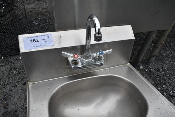 Stainless Steel Commercial Single Bay Wall Mount Sink w/ Faucet and Handles. - Image 3 of 4