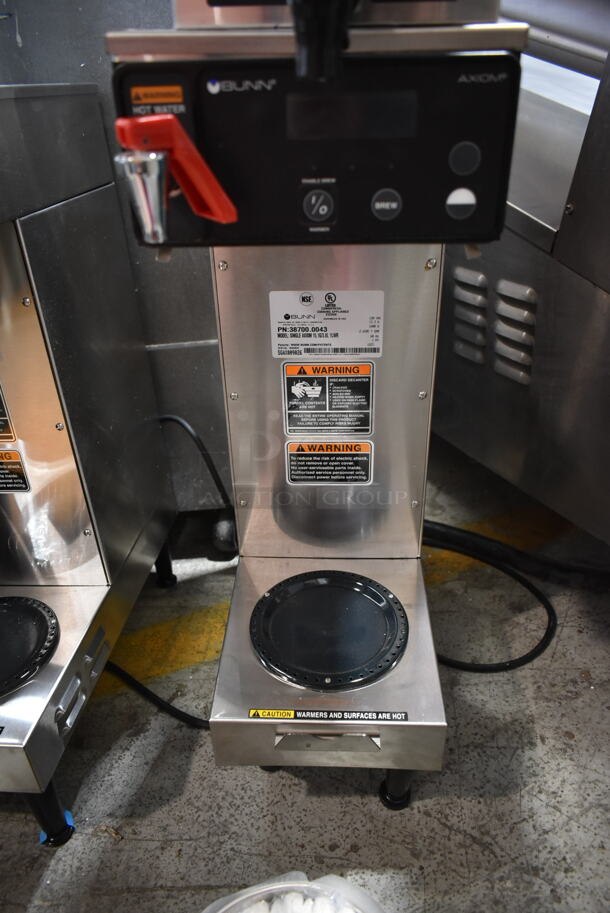 BRAND NEW SCRATCH AND DENT! 2023 Bunn SINGLE AXIOM 15 Stainless Steel Commercial Countertop Single 1 Gallon Coffee Brewer w/ Hot Water Dispenser, Metal Brew Basket and Server Satellite. 120 Volts, 1 Phase.  - Image 7 of 9