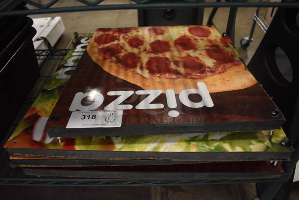 ALL ONE MONEY! Lot of 4 Signs; 2 Pizza, Salad and Dessert. Includes 23x1x23 - Image 1 of 4