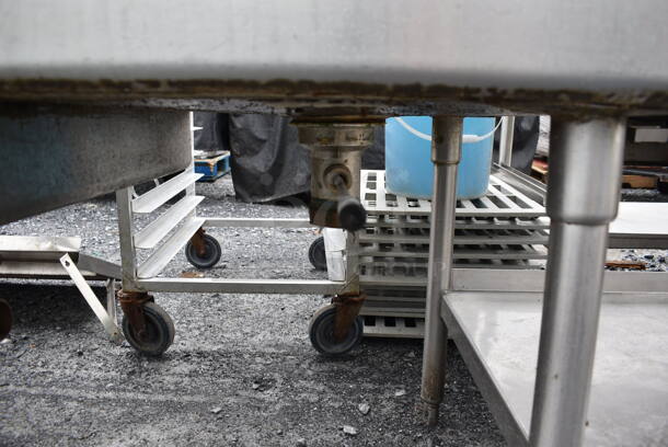 Stainless Steel Commercial 2 Bay Sink w/ Faucet and Handles. 96x30x42. Bays 20x24x18, 20x24x14 - Image 9 of 10