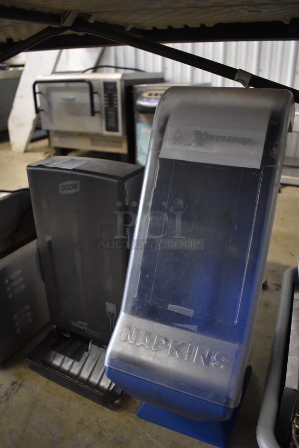 ALL ONE MONEY! Lot of 2 Poly Countertop Dispensers; Napkin and Plastic Forks. 8x10x22.5, 9.5x7x18 - Image 3 of 8
