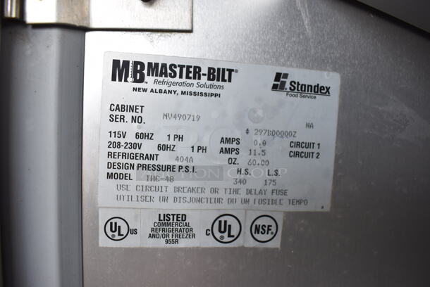 Master-Bilt IHC-48 Stainless Steel Commercial 2 Door Reach In Hardening Cabinet on Commercial Casters. 208/230 Volts, 1 Phase. 52x35x80 - Image 6 of 7