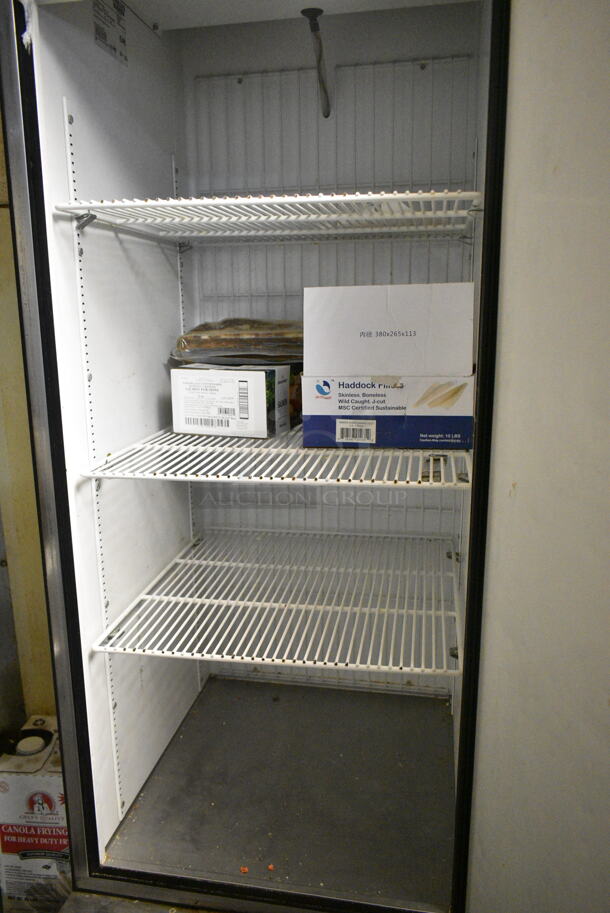 True T-23F Stainless Steel Commercial Single Door Reach In Freezer w/ Poly Coated Racks on Commercial Casters. 115 Volts, 1 Phase. This Unit Was In Working Condition When the Restaurant Closed. (kitchen) - Image 4 of 7