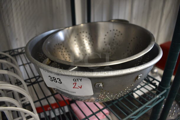 2 Various Metal Colanders. Includes 13x13x6. 2 Times Your Bid!