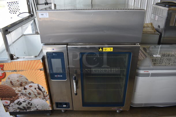 2014 Alto Shaam Model CTP10-20EVH/NT Stainless Steel Commercial Convection Oven w/ Ventless Hood, View Through Door and Metal Oven Racks. 208-240 Volts, 3 Phase. 44x40x60.5