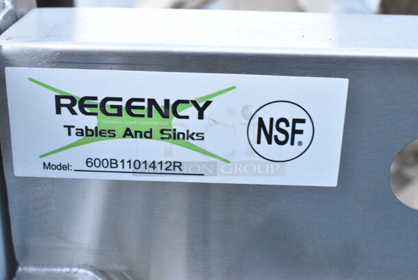 BRAND NEW SCRATCH AND DENT! Regency 600B1101412R 1 Bowl Underbar Sink with Drainboard - 24" x 18 3/4" - Right Drainboard - Image 7 of 7