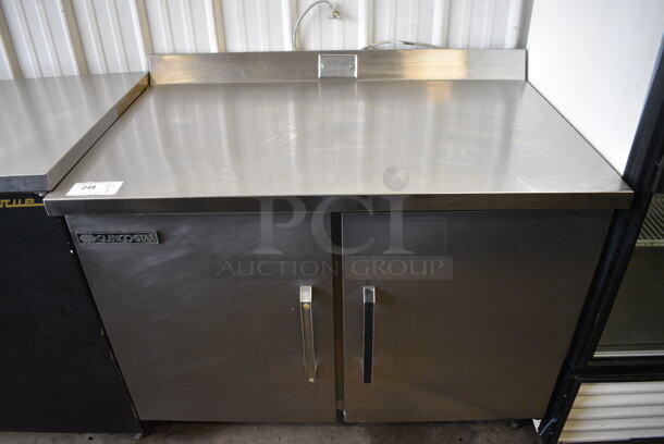 Glenco Star Model RS-10-E Stainless Steel Commercial 2 Door Work Top Cooler. 115 Volts, 1 Phase. 45x30x38. Tested and Working!