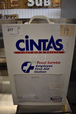 Cintas White Metal First Aid Kit w/ Contents. 15.5x6x22
