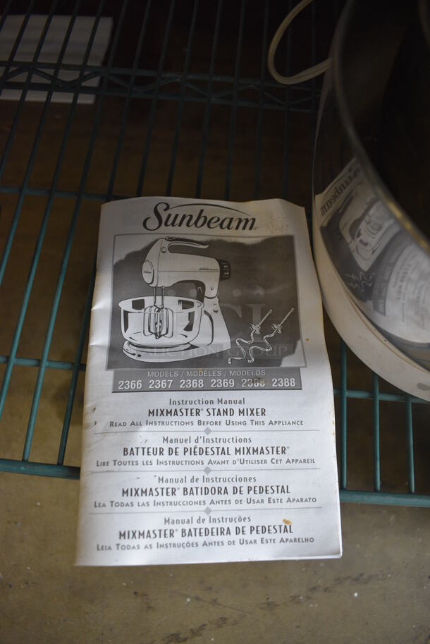 Sunbeam Metal Countertop Planetary Mixer w/ Mixing Bowl and Attachments. 10x15x15 - Image 2 of 4