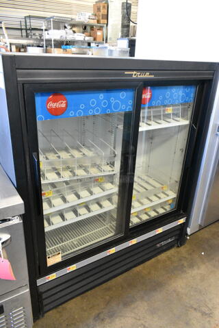 True GDM-41SL-54-LD ENERGY STAR Metal Commercial 2 Door Reach In Cooler Merchandiser w/ Poly Coated Racks. 115 Volts, 1 Phase. Tested and Working!
