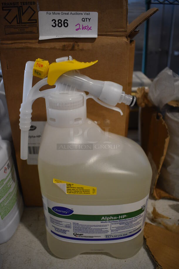 2 Boxes of BRAND NEW Diversey Alpha HP Multi Surface Disinfectant Cleaner. 2 Times Your Bid! - Image 1 of 5