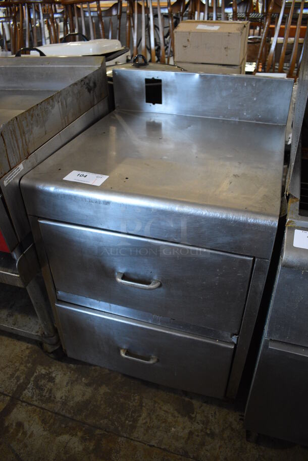 Stainless Steel Commercial Counter w/ 2 Drawers and Back Splash. 24x24x38.5 - Image 3 of 6