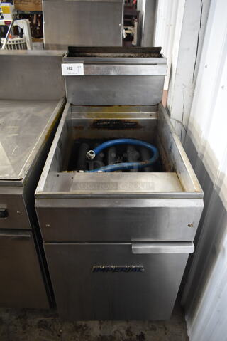 Imperial IFS-75 Stainless Steel Commercial Floor Style Natural Gas Powered 75 Pound Capacity Deep Fat Fryer. 175,000 BTU.