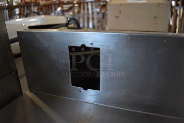 Stainless Steel Commercial Counter w/ 2 Drawers and Back Splash. 24x24x38.5 - Image 5 of 6