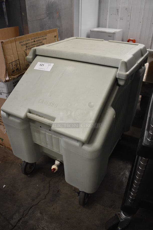 Cambro Green Gray Poly Insulated Portable Ice Bin on Commercial Casters. 23x30x30 - Image 2 of 4
