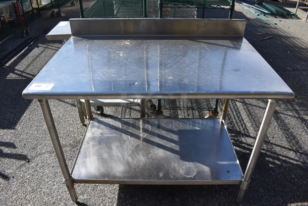 Stainless Steel Table w/ Back Splash and Under Shelf. 46x30x40 - Image 1 of 4