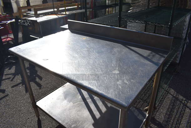 Stainless Steel Table w/ Back Splash and Under Shelf. 46x30x40 - Image 3 of 4