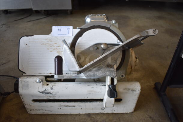 Globe Model 150 Metal Commercial Countertop Automatic Meat Slicer w/ Blade Sharpener. 115 Volts, 1 Phase. 25x13x18.5. Tested and Working!