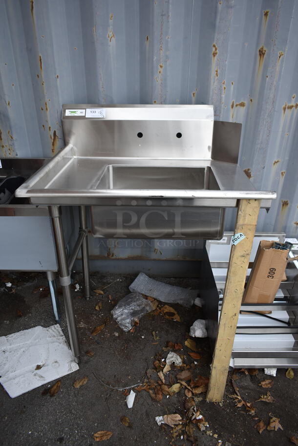 BRAND NEW SCRATCH AND DENT! Regency 600DDT36L Stainless Steel Commercial Single Bay Left Side Dirty Side Dishwasher Table.  - Image 1 of 4