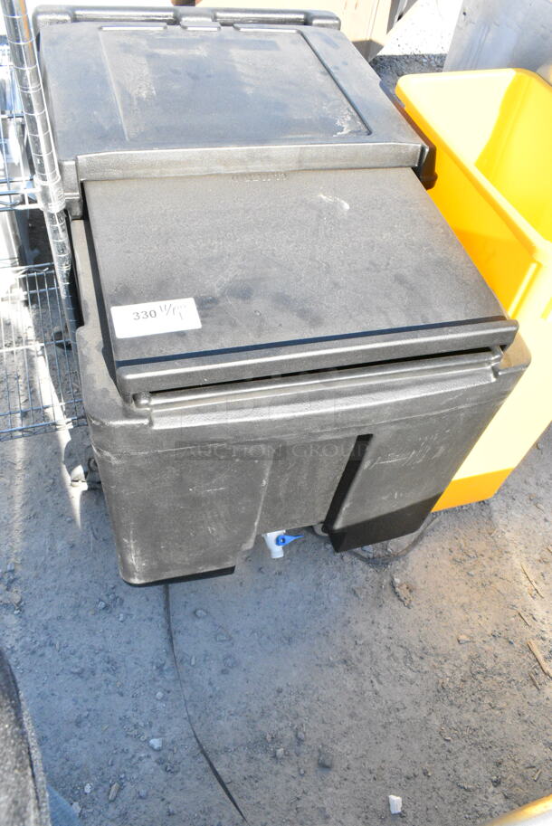 BRAND NEW SCRATCH AND DENT! Black Poly Portable Ice Bin on Commercial Casters.  - Image 2 of 2