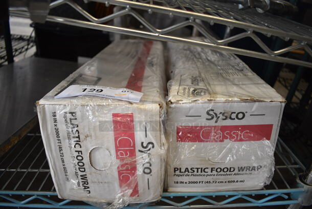 2 BRAND NEW IN BOX! Sysco Classic Plastic Food Wrap Rolls. 18