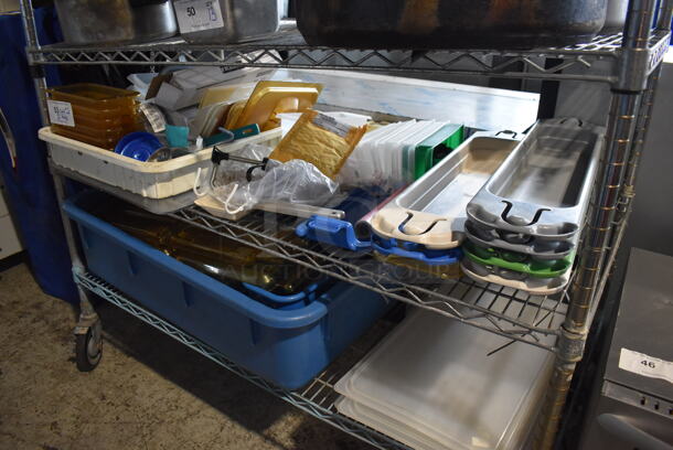 ALL ONE MONEY! Lot of 2 Tiers of Various Poly Bins  - Image 1 of 5