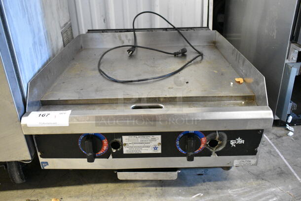 Star 624TA Stainless Steel Commercial Countertop Natural Gas Powered Flat Top Griddle. 20,000 BTU.  - Image 1 of 6