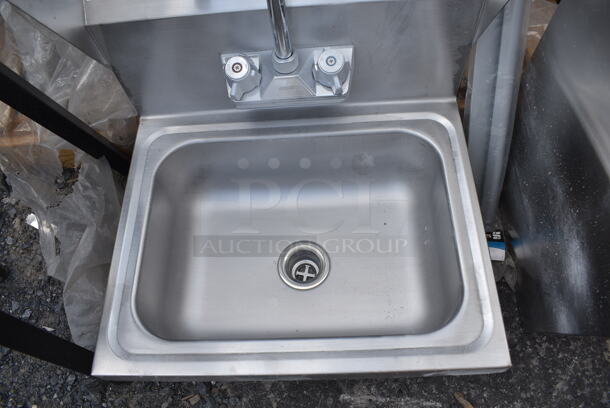 BRAND NEW SCRATCH AND DENT! Regency 600HS17K 17" x 15" Wall Mounted Hands-Free Hand Sink.  - Image 4 of 7
