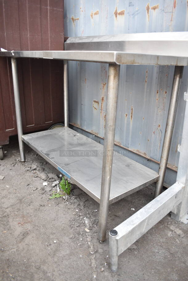 Stainless Steel Table w/ Back Splash and Under Shelf.  - Image 3 of 3