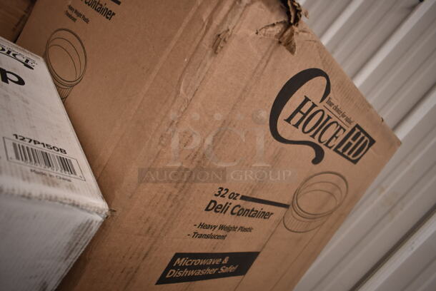 PALLET LOT of 25 BRAND NEW Boxes Including 433CARRIER Pulp Fiber 4 Cup Carrier, 394365M Noble Medium Gloves, 2 Box 128HD32BULK ChoiceHD 32 oz. Microwavable Translucent Plastic Deli Container - 480/Case, 5013858 Lavex Li'l Herc 55-60 Gallon 1.2 Mil 38" x 58" Low Density Medium-Duty Black Trash Bag / Can Liner - 100/Case, 129MCS38B Choice 38 oz. Black Rectangular Microwavable Heavy Weight Container with Lid 8 3/4" x 6 1/4" x 2" - 150/Case, 500CC12 Choice Clear PET Customizable Plastic Cold Cup - 12 oz. - 1000/Case, 500CFT Lavex White C-Fold Standard Weight Towel - 2400/Case, 127DM16BULK Choice 16 oz. Ultra Clear PET Plastic Round Deli Container - 500/Case, 129MCS28B Choice 28 oz. Black Rectangular Microwavable Heavy Weight Container with Lid 8 3/4" x 6 1/4" x 1 3/4" - 150/Case, 795PTOKFT3 Choice Kraft Microwavable Folded Paper #3 Take-Out Container 7 3/4" x 5 1/2" x 2 1/2" - 200/Case, 128HD12COMBO ChoiceHD 12 oz. Microwavable Translucent Plastic Deli Container and Lid Combo Pack - 240/Case, 274MBCKT26BK Lavex 26 Qt. Black Mop Bucket and Side Press Wringer Combo. 25 Times Your Bid!  - Image 7 of 12