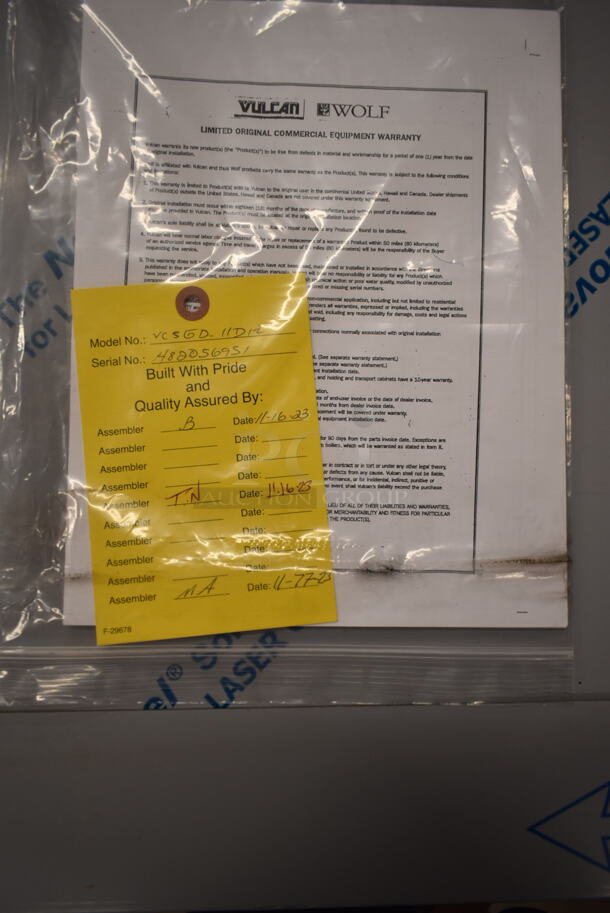 BRAND NEW SCRATCH AND DENT! Vulcan VC5GD-11D1Z Stainless Steel Commercial Full Size Convection Oven w/ View Through Doors, Metal Oven Racks and Thermostatic Controls. No Legs. Tested and Working! - Image 8 of 9