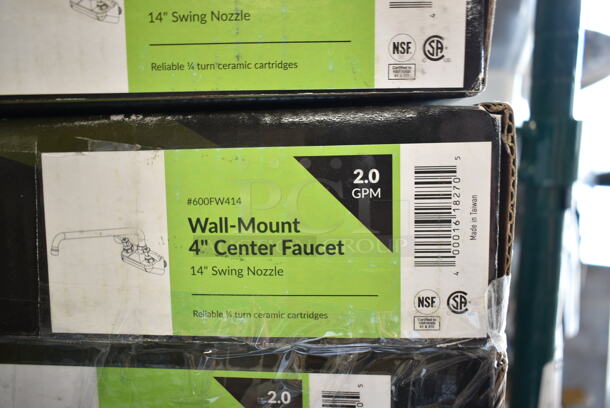 4 BRAND NEW SCRATCH AND DENT! Regency 600WF414  Wall Mount Faucet with 14" Swing Spout and 4" Centers. 4 Times Your Bid! - Image 5 of 6