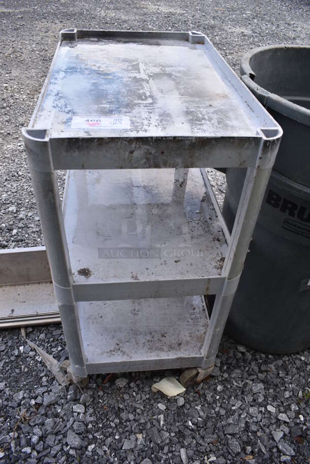 Gray Poly 3 Tier Cart on Commercial Casters. 27x17x33 - Image 1 of 3