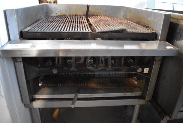 Stainless Steel Commercial Natural Gas Powered Charbroiler Grill on Equipment Stand w/ Commercial Casters. 30x32x42 - Image 6 of 8