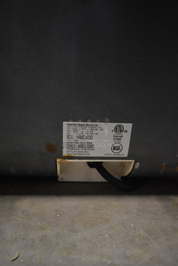 Hamilton Beach HMD400 Metal Commercial Countertop 3 Head Milkshake Mixer. 120 Volts, 1 Phase. Tested and Working Except for Middle Head - Image 4 of 4