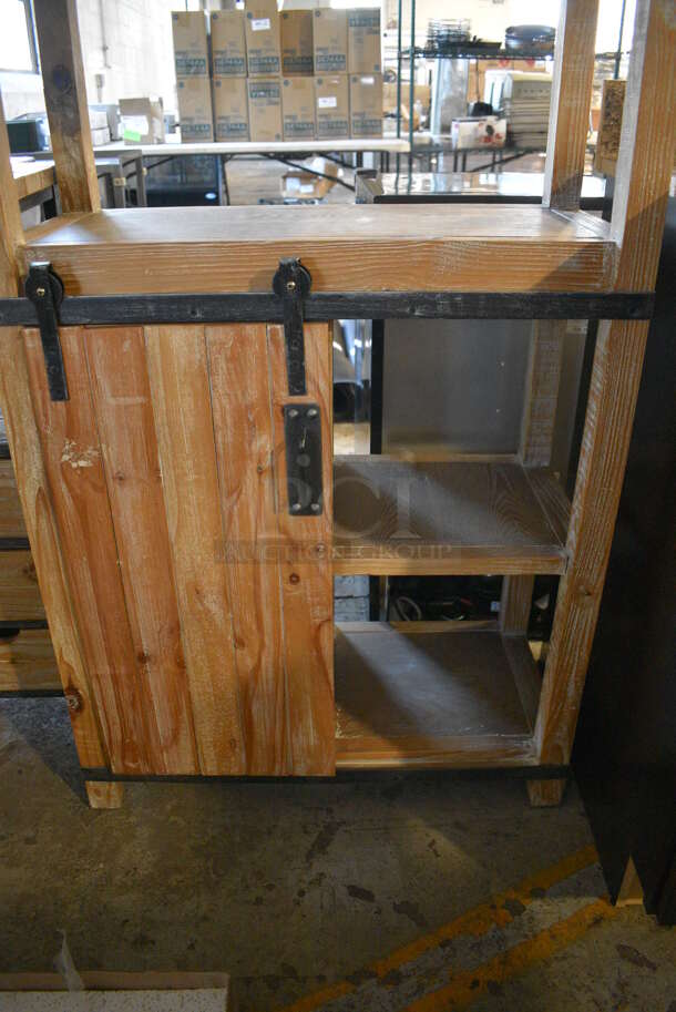 Wooden Book Shelf w/ Door. 28.5x14x73.5 - Image 2 of 3
