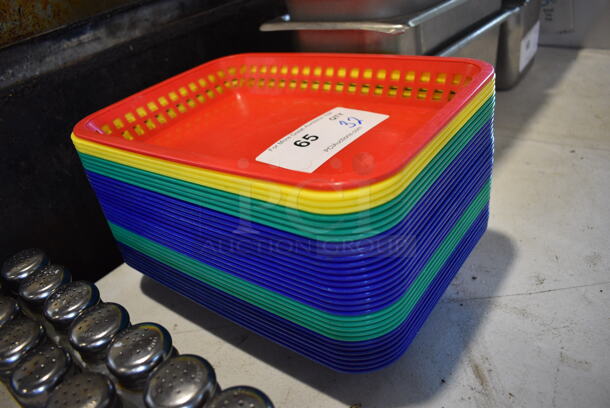 32 Various Colored Poly Food Baskets. 11.5x8.5x1.5. 32 Times Your Bid! - Image 2 of 4