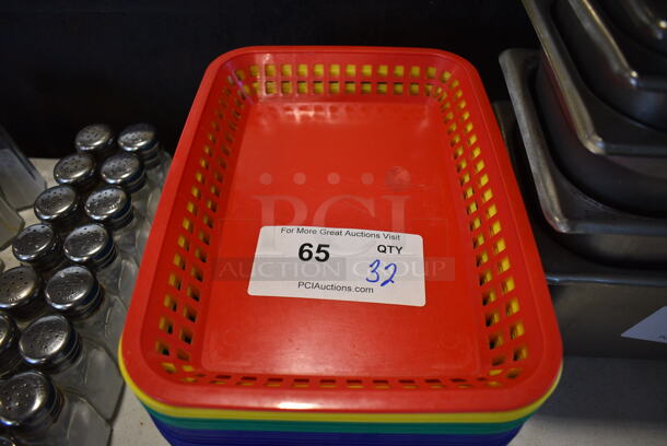 32 Various Colored Poly Food Baskets. 11.5x8.5x1.5. 32 Times Your Bid! - Image 3 of 4