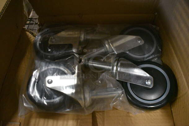 ALL ONE MONEY! Lot of 4 BRAND NEW IN BOX! Johnson Rose Metal Commercial Casters. 2x5x9 - Image 1 of 4