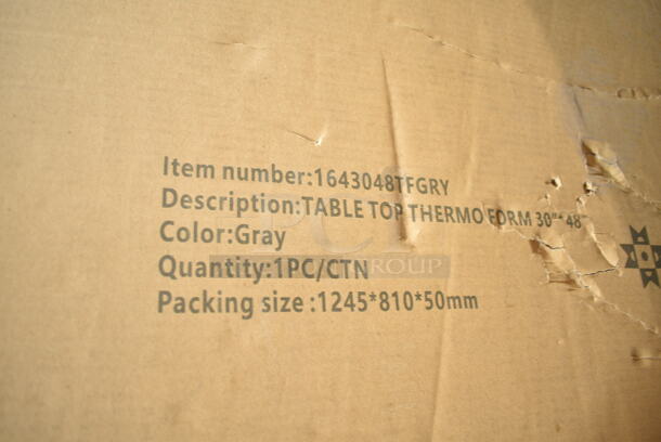 2 BRAND NEW SCRATCH AND DENT! Lancaster Table & Seating 1643048TFGRY 30" x 48" Rectangular Thermo-Formed MDF Table Top with Gray Wood Finish. 2 Times Your Bid! - Image 3 of 5