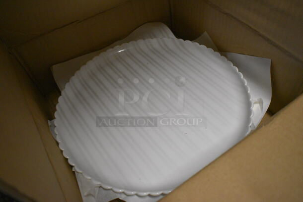 2 BRAND NEW IN BOX! White Poly Plates. 13x13x1. 2 Times Your Bid! - Image 2 of 3